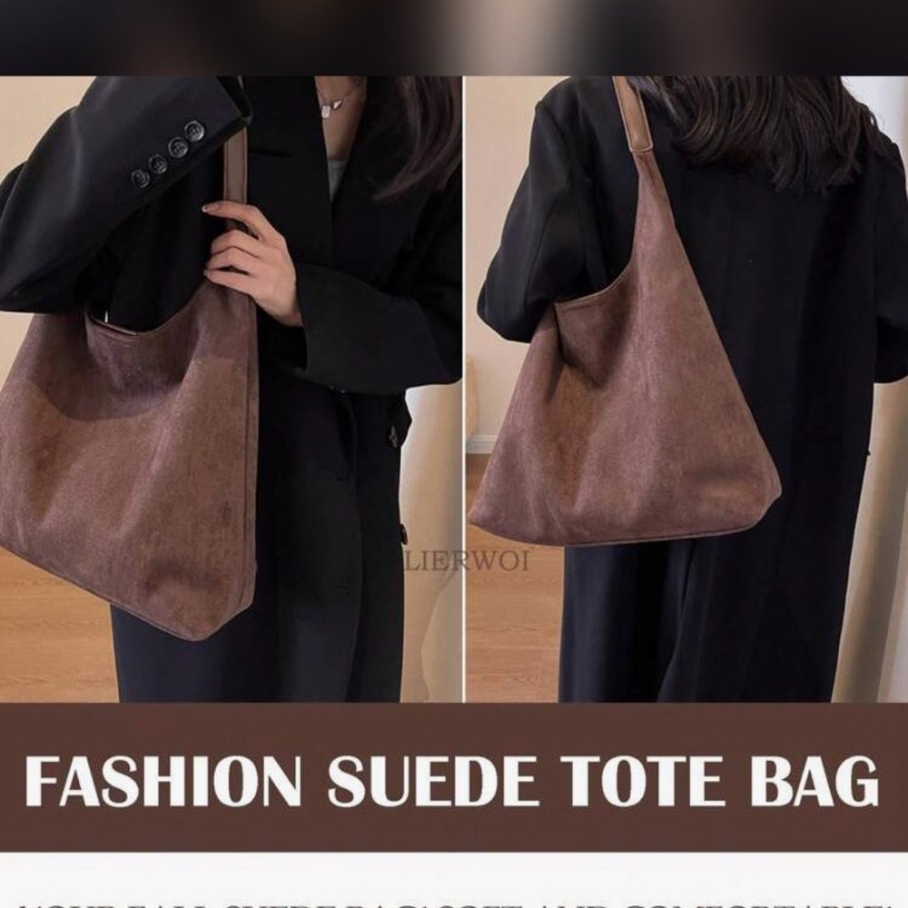 Brown Suede Tote - Picture 3 of 5